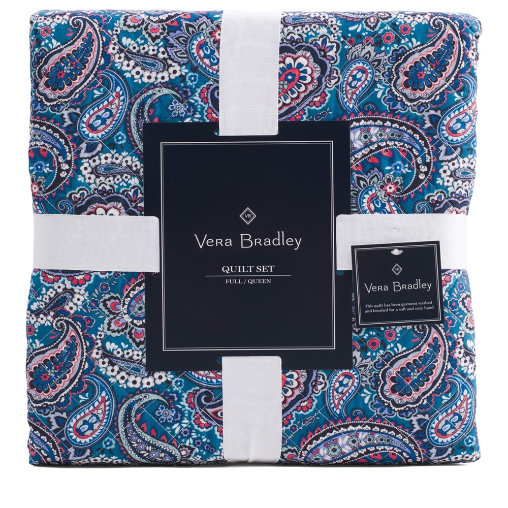 VERA BRADLEY Blue 3pc Paisley Quilt Set